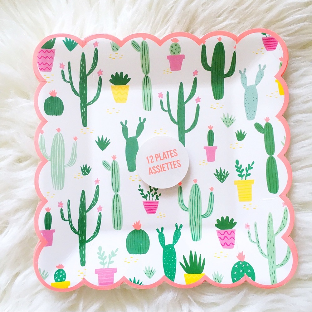 Meri Meri 12 LARGE Cactus Succulent Party Plates